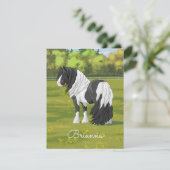 Black Pinto Piebald Sinti und Roma Vanner Pferdewe Einladung (Stehend Vorderseite)