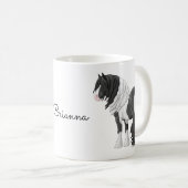 Black Pinto Piebald Sinti und Roma Vanner Pferdewe Kaffeetasse (VorderseiteRechts)