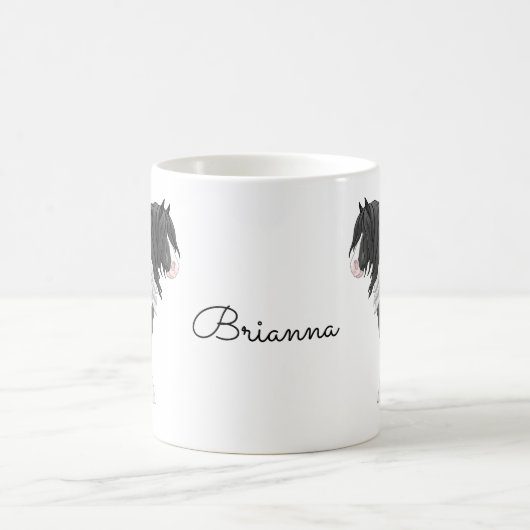Black Pinto Piebald Sinti und Roma Vanner Pferdewe Kaffeetasse (Mittel)