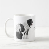Black Pinto Piebald Sinti und Roma Vanner Pferdewe Kaffeetasse (Links)