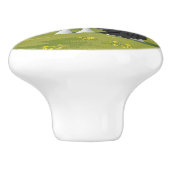 Black Pinto Piebald Sinti und Roma Vanner Pferdewe Keramikknauf (Seitenansicht)