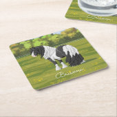 Black Pinto Piebald Sinti und Roma Vanner Pferdewe Rechteckiger Pappuntersetzer (angewinkelt)