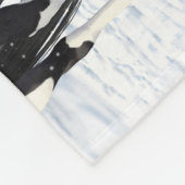 Black Pinto Quarter Pferde Paint Pferde im Schnee Fleecedecke (Ecke)