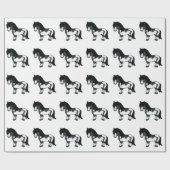 Black Pinto Shetland Pony Cartoon Pony Pattern Geschenkpapier (Flach)