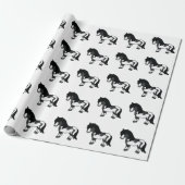 Black Pinto Shetland Pony Cartoon Pony Pattern Geschenkpapier (Ungerollt)