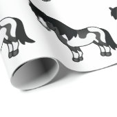 Black Pinto Shetland Pony Cartoon Pony Pattern Geschenkpapier (Rolleneckpunkt)