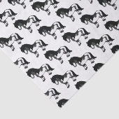 Black Pinto Shetland Pony Cartoon Pony Pattern Seidenpapier (Ausschnitt)