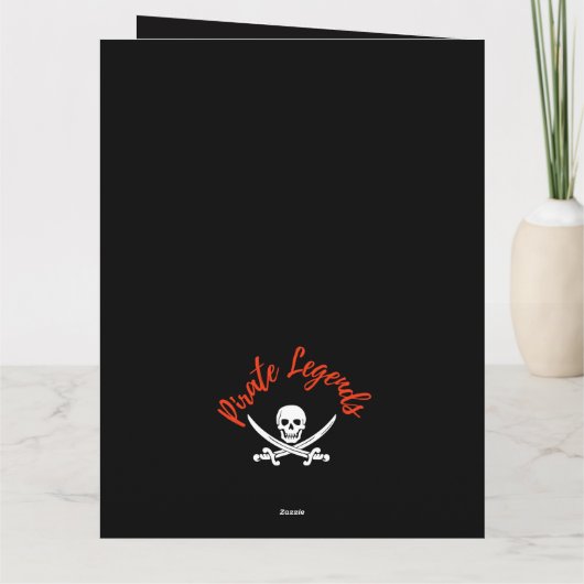 Black Pirate Crossbones Card Karte (Rückseite)