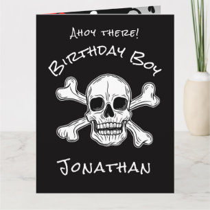 Black Pirate Crossbones Card Karte