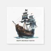 Black Pirate Ship Birthday