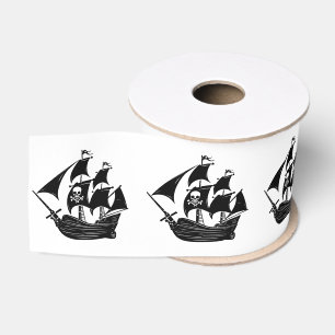 Black Pirate Ship Skull Crossbones DIY Colors Ripsband