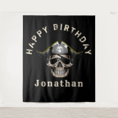 Black Pirate Skull Captain Jack BACKDROP Wandteppich (Vorderseite)