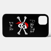 Black Pirate Skull Crossbones iPhone Cover Fall (Rückseite (Horizontal))