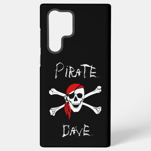 Black Pirate Skull Crossbones Samsung Cover Case Galaxy Hülle (Rückseite)