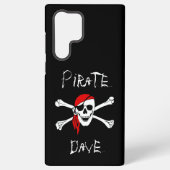 Black Pirate Skull Crossbones Samsung Cover Case Samsung Galaxy Hülle (Rückseite)