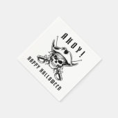 Black Pirate Skull Halloween Party Serviette (Ecke)