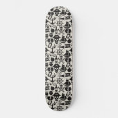 Black Pirate Theme Nautic Pattern Skateboard (Vorderseite)