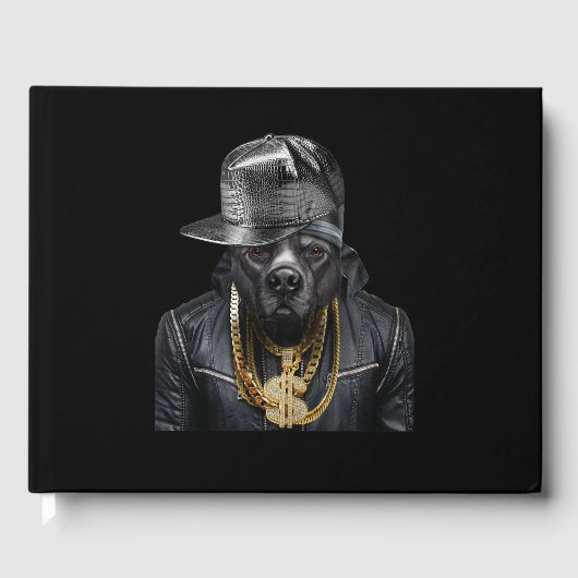Black Pit Bull Rapper as Hip Hop Artist Gästebuch (Vorderseite)