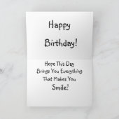 Black Pitbull Birthday Card Dankeskarte (Innenseite)