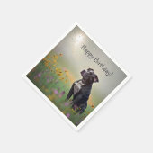 Black Pitbull Birthday Paper Napkins Serviette (Ecke)