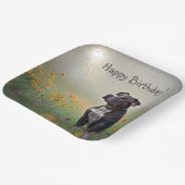Black Pitbull Birthday Pappteller (Gewinkelt)