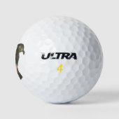 Black Pitbull Staffy Dog Golfball (Logo)