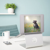 Black Pitbull Vinyl Stickers Aufkleber (Laptop auf Schreibtisch)