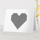 Black pixel heart karte (Gelbe Blume)