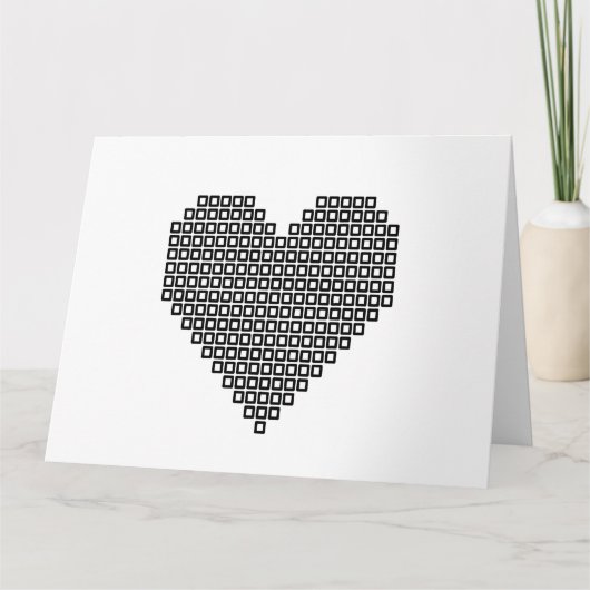 Black pixel heart karte (Vorderseite)