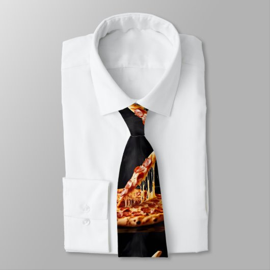 Black Pizza Neck Tie Krawatte (Gebunden)