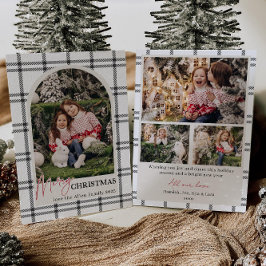 Black Plaid Arch Photo Holiday Card Einladung