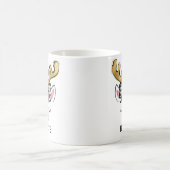 Black Plaid Bow Farmhouse Reindeer Kaffeetasse (Mittel)