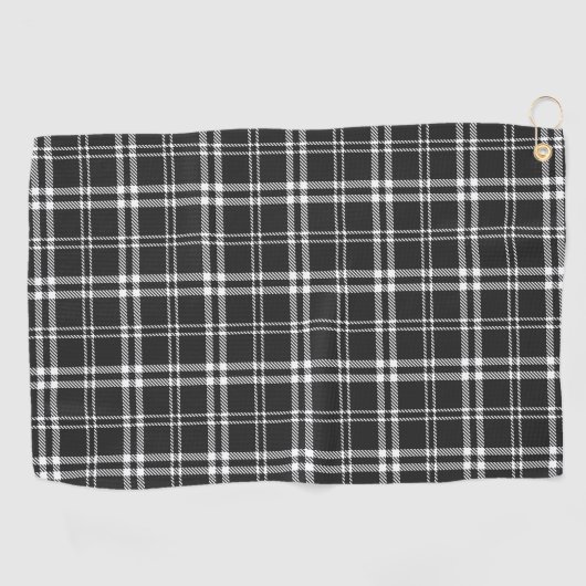 Black Plaid Golfhandtuch (Horizontal)