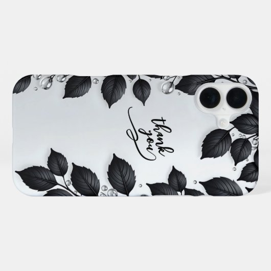 Black Plant Leaves iPhone 16 case iPhone Hülle (Rückseite (Horizontal))