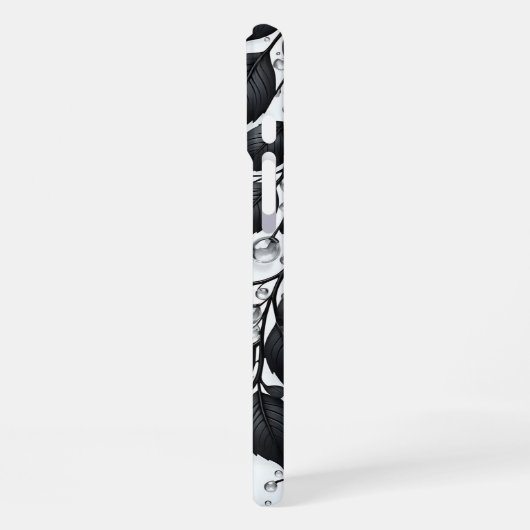 Black Plant Leaves iPhone 16 case iPhone Hülle (Linke Seite)