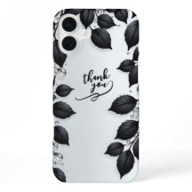 Black Plant Leaves iPhone 16 case