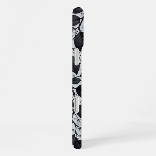 Black Plant Leaves iPhone 16 case iPhone Hülle (Rechte Seite)
