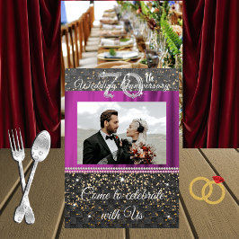Black Platinum & Pearls 70. Hochzeitstag I Einladung