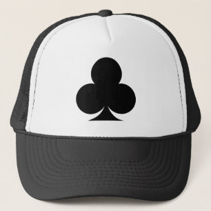 Black Play Card Clubs Symbol LKW-Hut Truckerkappe