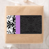 Black & Plum Damask Address Labels - (Insitu)