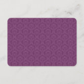 Black Plum Monogram Damask Gift Registry Wedding Begleitkarte (Vorderseite)