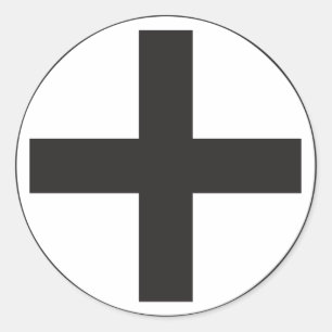 Black Plus-Zeichen Runder Aufkleber