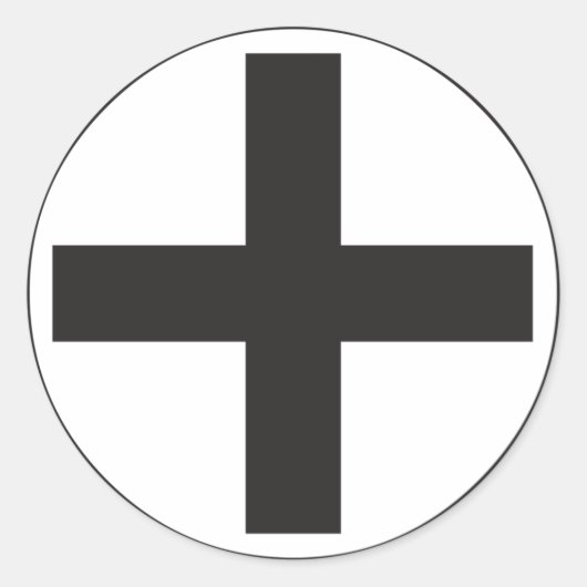 Black Plus-Zeichen Runder Aufkleber (Vorderseite)