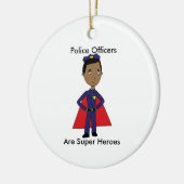 Black Police Super Hero Personalize Keramik Ornament (Links)