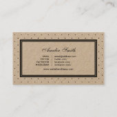 Black Polka Dock Pink Ribbon Social Media Kraft Visitenkarte (Rückseite)