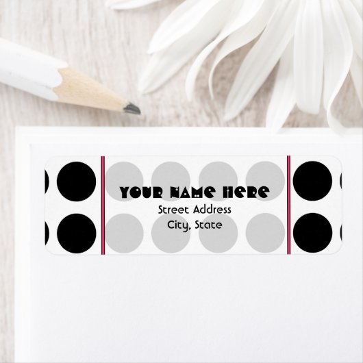 Black Polka Dot Address Label (Insitu)
