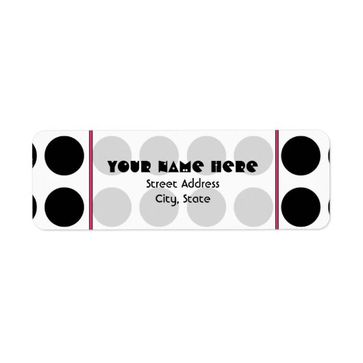 Black Polka Dot Address Label (Vorne)