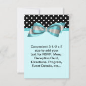 Black Polka Dot Aquamarin Blue UAWG Template RSVP Karte (Vorderseite)