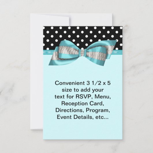 Black Polka Dot Aquamarin Blue UAWG Template RSVP Karte (Vorderseite)