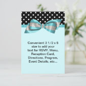 Black Polka Dot Aquamarin Blue UAWG Template RSVP Karte (Stehend Vorderseite)